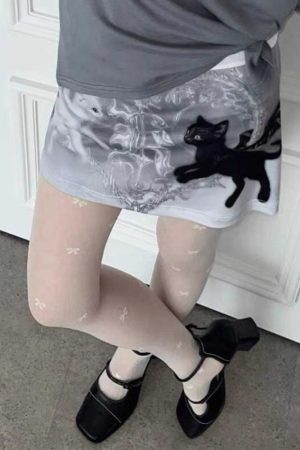 Cute Everyday Outfits, Outfit Inspo Casual Black Cat Mini Skirt