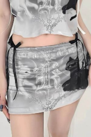 Cute Everyday Outfits, Outfit Inspo Casual Black Cat Mini Skirt