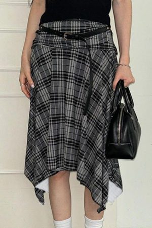 Cute Everyday Outfits, Outfit Inspo Casual Blokette Asymmetrical Plaid Skirt