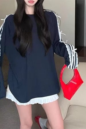 Cute Everyday Outfits, Outfit Inspo Casual Blokette Side Stripe Lace Long Sleeve