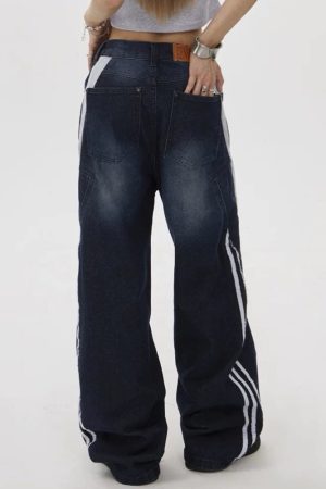 Cute Everyday Outfits, Outfit Inspo Casual Blokette Side Stripe Wide-Leg Jeans