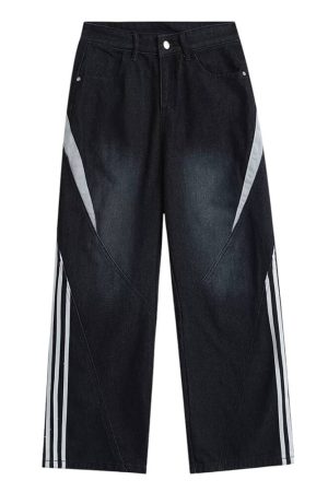 Cute Everyday Outfits, Outfit Inspo Casual Blokette Side Stripe Wide-Leg Jeans