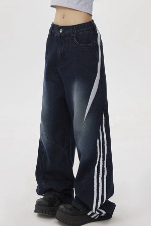 Cute Everyday Outfits, Outfit Inspo Casual Blokette Side Stripe Wide-Leg Jeans