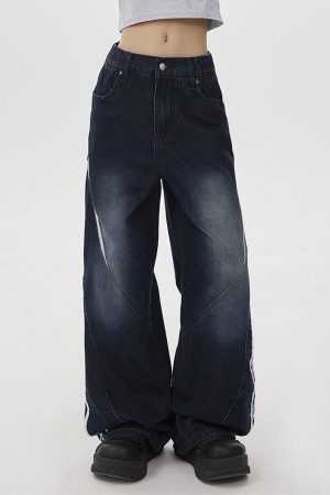 Cute Everyday Outfits, Outfit Inspo Casual Blokette Side Stripe Wide-Leg Jeans