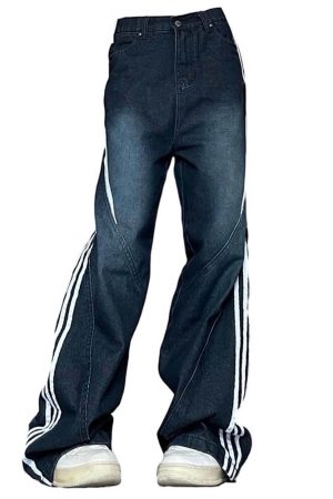 Cute Everyday Outfits, Outfit Inspo Casual Blokette Side Stripe Wide-Leg Jeans