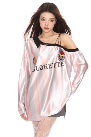 Cute Everyday Outfits, Outfit Inspo Casual Blokette Striped Off-Shoulder Jersey