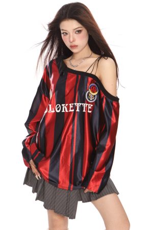 Cute Everyday Outfits, Outfit Inspo Casual Blokette Striped Off-Shoulder Jersey