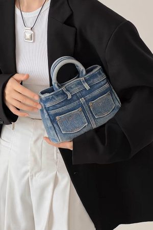 Cute Everyday Outfits, Outfit Inspo Casual Blue Jeans Y2K Mini Handbag
