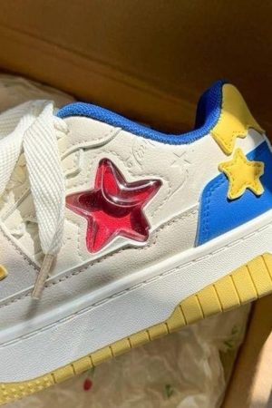 Cute Everyday Outfits, Outfit Inspo Casual Blue & Yellow Aesthetic Star Sneakers
