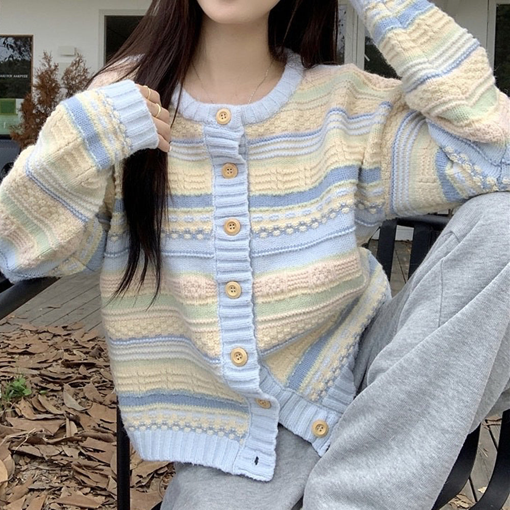 Cute Everyday Outfits, Outfit Inspo Casual Blue & Yellow Pastel Striped Cardigan Cute Everyday Outfits, Outfit Inspo Casual Blue & Yellow Pastel Striped Cardigan