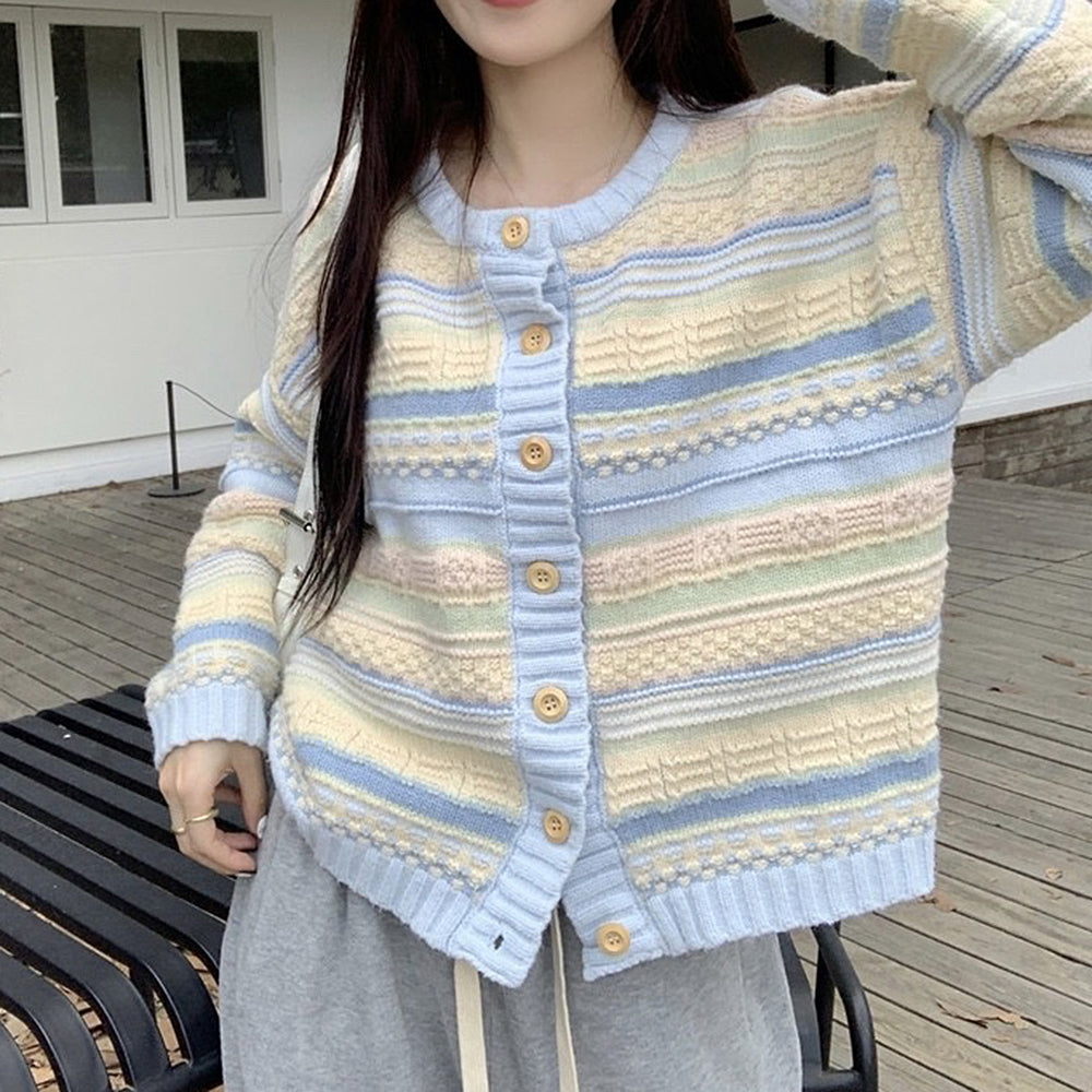 Cute Everyday Outfits, Outfit Inspo Casual Blue & Yellow Pastel Striped Cardigan Cute Everyday Outfits, Outfit Inspo Casual Blue & Yellow Pastel Striped Cardigan
