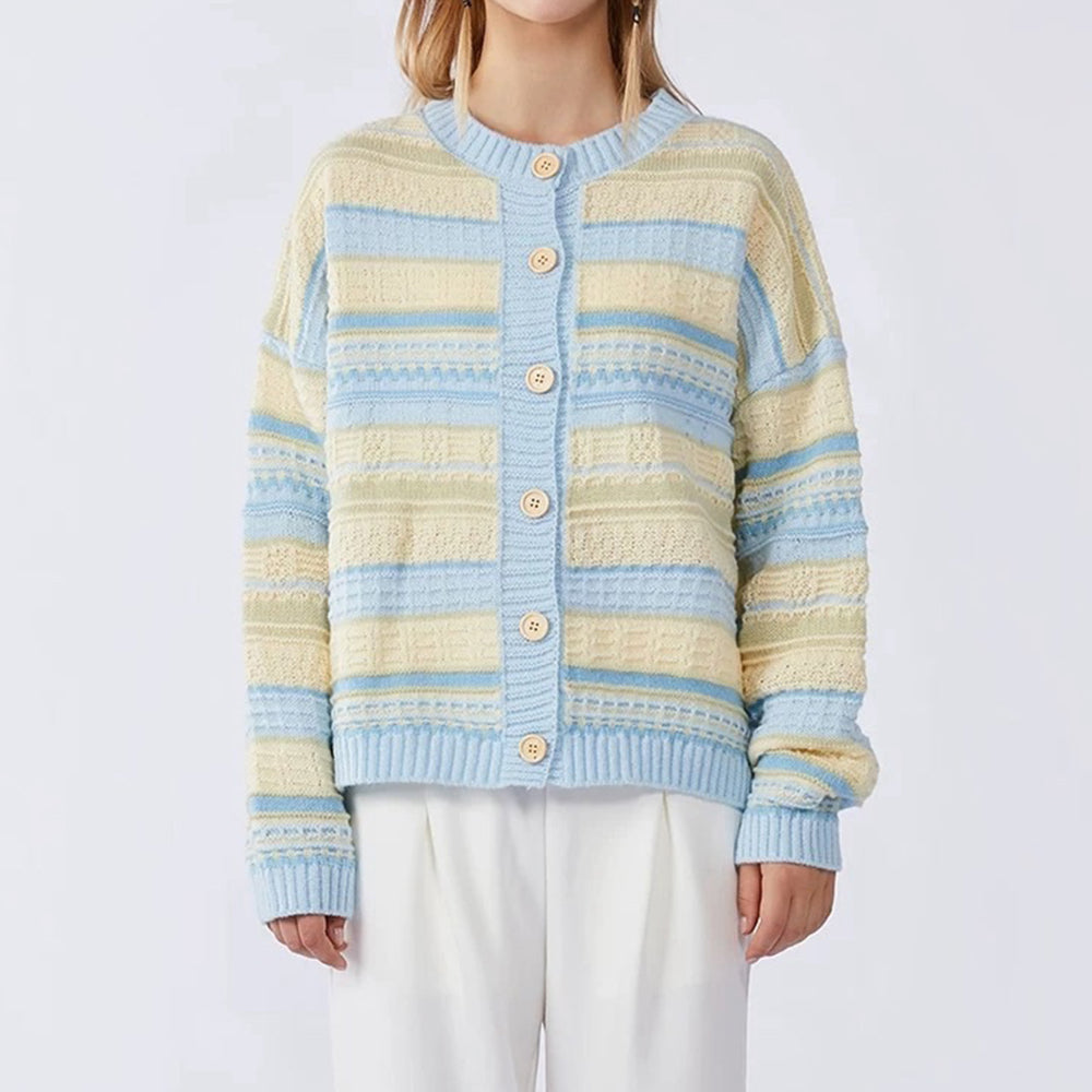 Cute Everyday Outfits, Outfit Inspo Casual Blue & Yellow Pastel Striped Cardigan Cute Everyday Outfits, Outfit Inspo Casual Blue & Yellow Pastel Striped Cardigan