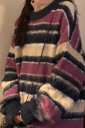 Cute Everyday Outfits, Outfit Inspo Casual Blueberry & Cream Striped Sweater