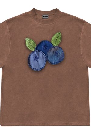 Cute Everyday Outfits, Outfit Inspo Casual Blueberry Patchwork Tee