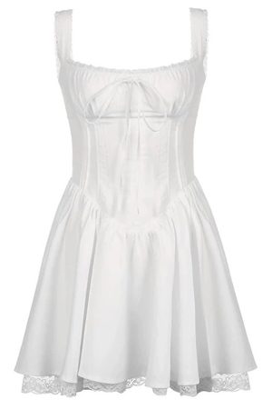 Cute Everyday Outfits, Outfit Inspo Casual Bonjour Baby Corset Lace Trim Dress