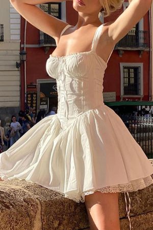 Cute Everyday Outfits, Outfit Inspo Casual Bonjour Baby Corset Lace Trim Dress