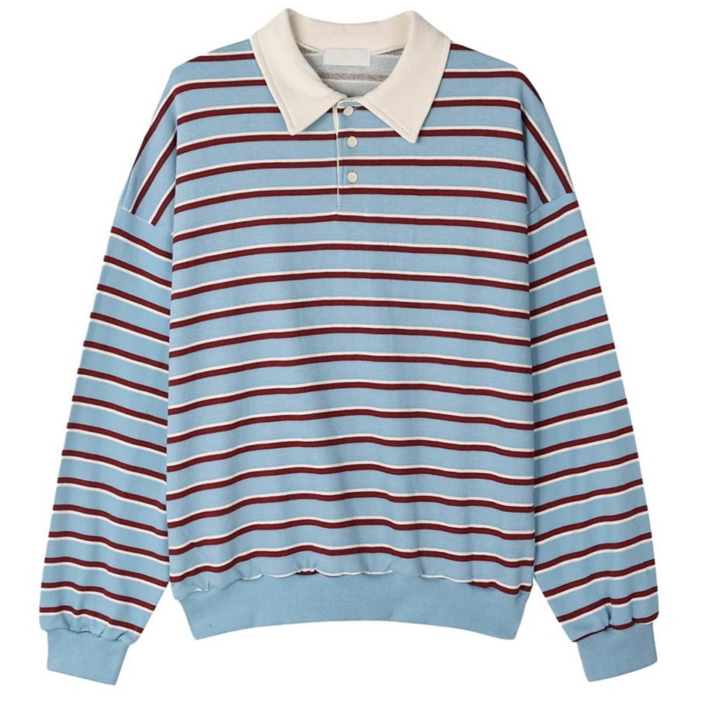 Cute Everyday Outfits, Outfit Inspo Casual Bonjour Baby Stripe Polo Sweatshirt