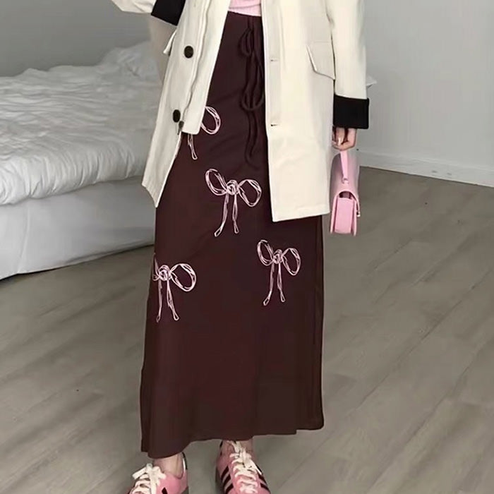 Cute Everyday Outfits, Outfit Inspo Casual Bow Print Maxi Skirt Cute Everyday Outfits, Outfit Inspo Casual Bow Print Maxi Skirt