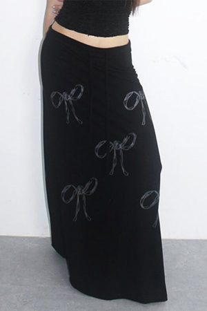 Cute Everyday Outfits, Outfit Inspo Casual Bow Print Maxi Skirt