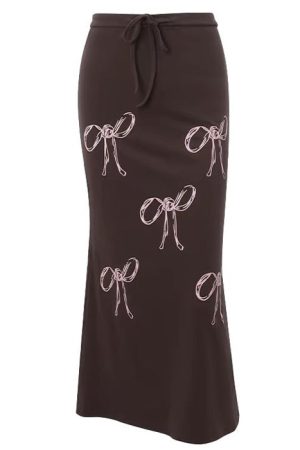 Cute Everyday Outfits, Outfit Inspo Casual Bow Print Maxi Skirt