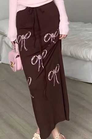Cute Everyday Outfits, Outfit Inspo Casual Bow Print Maxi Skirt