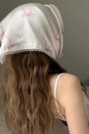 Cute Everyday Outfits, Outfit Inspo Casual Bow Print Satin Bandana