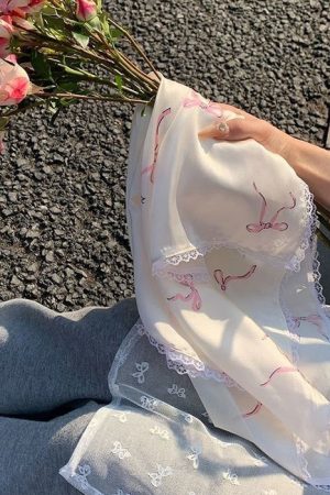 Cute Everyday Outfits, Outfit Inspo Casual Bow Print Satin Bandana