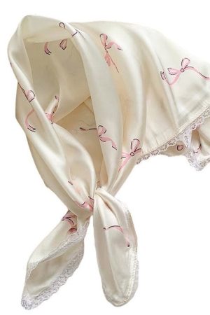 Cute Everyday Outfits, Outfit Inspo Casual Bow Print Satin Bandana