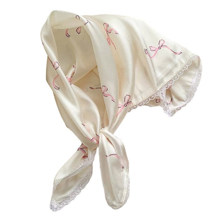 Cute Everyday Outfits, Outfit Inspo Casual Bow Print Satin Bandana