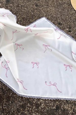 Cute Everyday Outfits, Outfit Inspo Casual Bow Print Satin Bandana