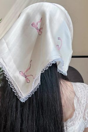 Cute Everyday Outfits, Outfit Inspo Casual Bow Print Satin Bandana