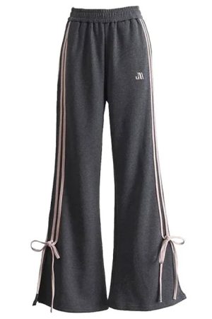 Cute Everyday Outfits, Outfit Inspo Casual Bow Side Stripe Sweatpants