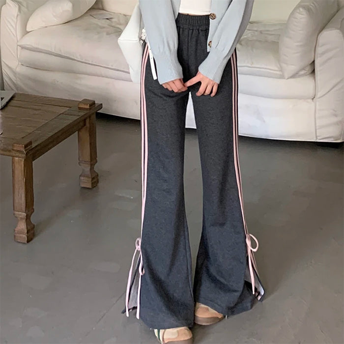 Cute Everyday Outfits, Outfit Inspo Casual Bow Side Stripe Sweatpants Cute Everyday Outfits, Outfit Inspo Casual Bow Side Stripe Sweatpants