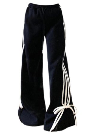 Cute Everyday Outfits, Outfit Inspo Casual Bow Tie Side Stripe Pants