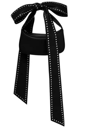 Cute Everyday Outfits, Outfit Inspo Casual Bowknot Studded Shoulder Bag