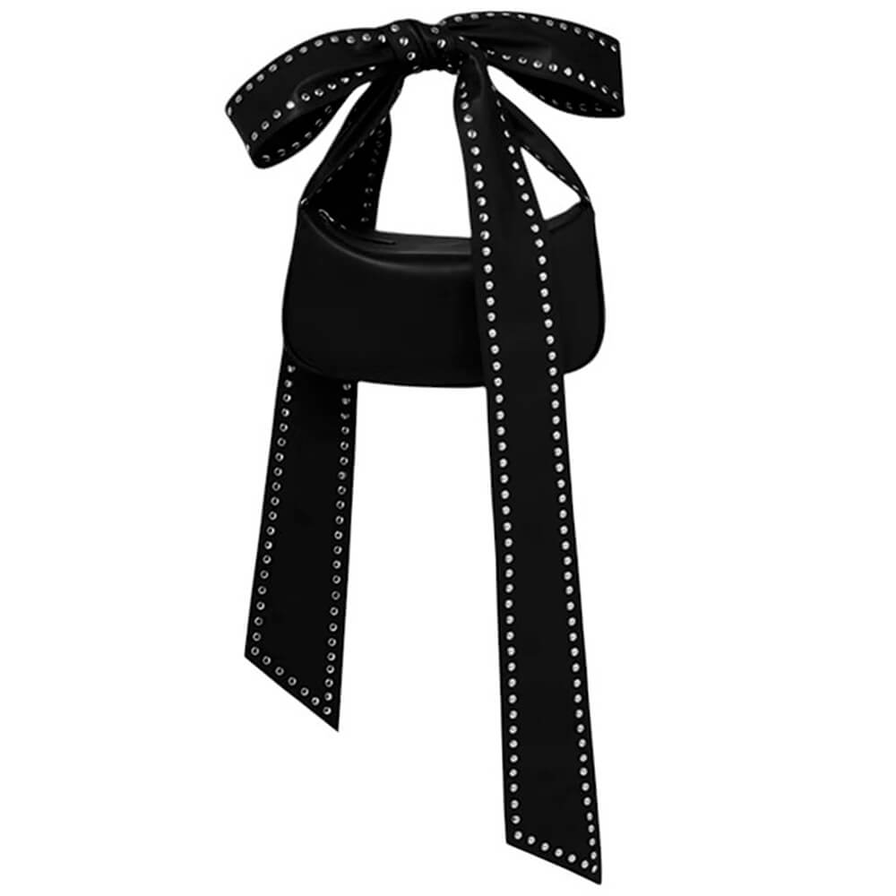 Cute Everyday Outfits, Outfit Inspo Casual Bowknot Studded Shoulder Bag