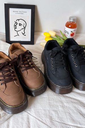 Cute Everyday Outfits, Outfit Inspo Casual Brown Aesthetic Platform Oxford Shoes