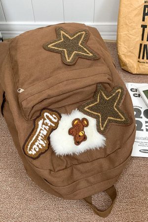 Cute Everyday Outfits, Outfit Inspo Casual Brown Bear Star Backpack