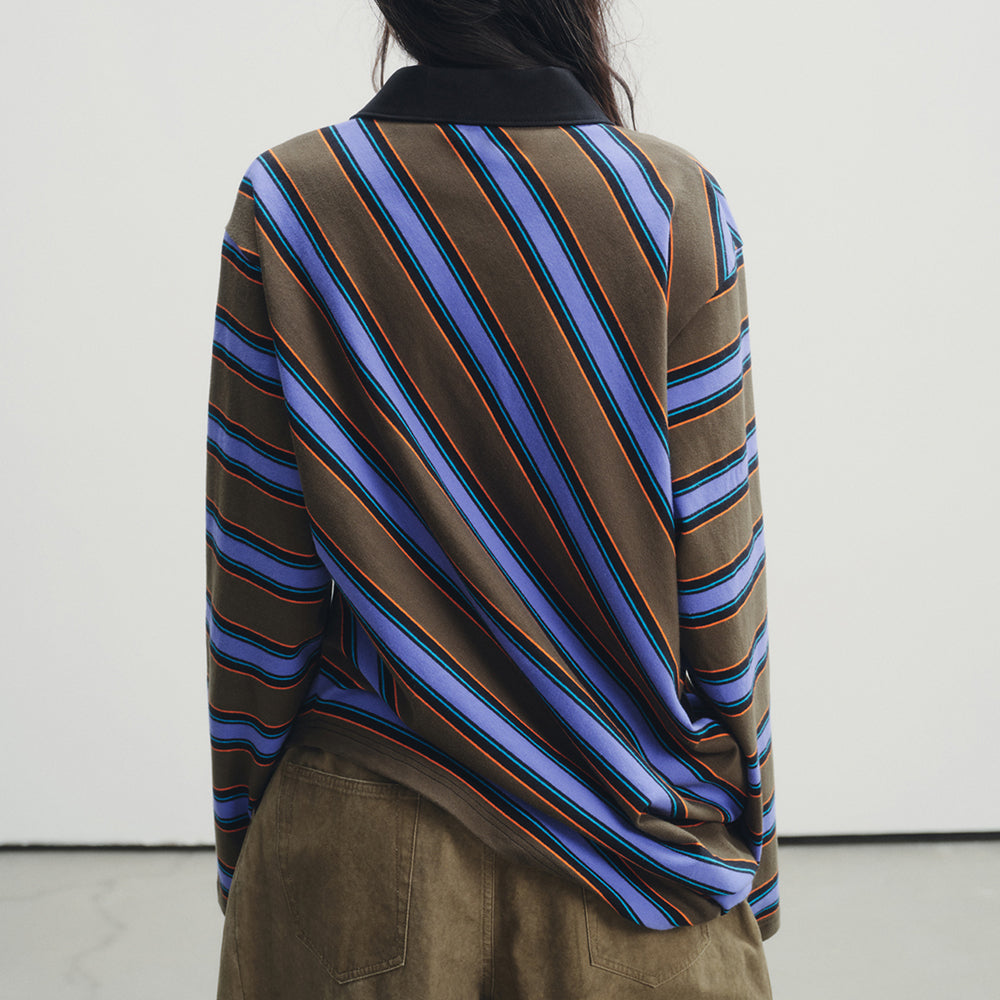 Cute Everyday Outfits, Outfit Inspo Casual Brown Blue Stripe Rugby Polo Cute Everyday Outfits, Outfit Inspo Casual Brown Blue Stripe Rugby Polo