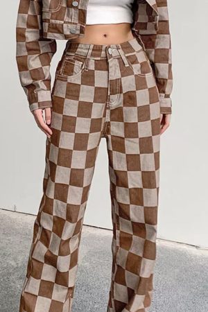 Cute Everyday Outfits, Outfit Inspo Casual Brown Checkered Jeans