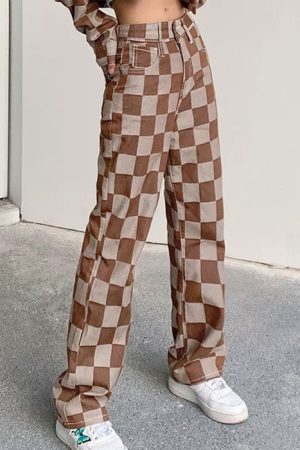 Cute Everyday Outfits, Outfit Inspo Casual Brown Checkered Jeans