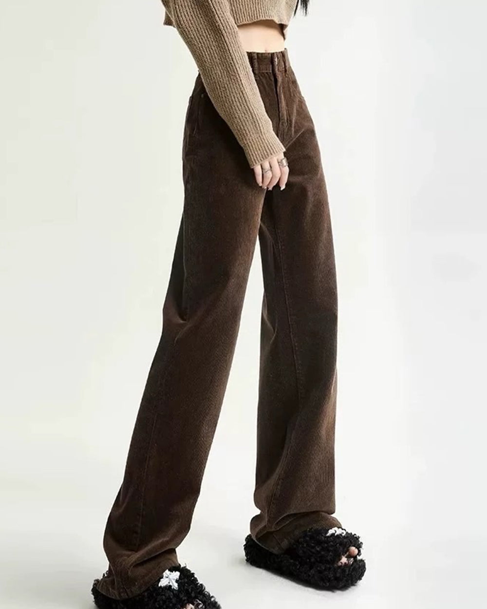 Cute Everyday Outfits, Outfit Inspo Casual Brown High-Rise Retro Cord Pants Cute Everyday Outfits, Outfit Inspo Casual Brown High-Rise Retro Cord Pants