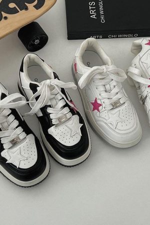 Cute Everyday Outfits, Outfit Inspo Casual Bubblegum Pink Star Sneakers in Black