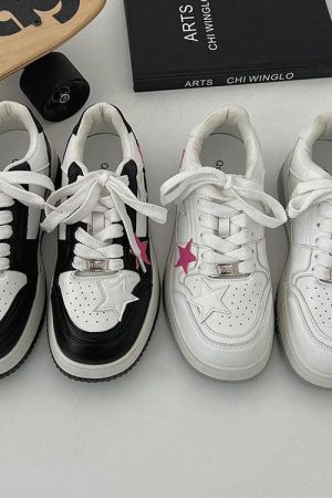 Cute Everyday Outfits, Outfit Inspo Casual Bubblegum Pink Star Sneakers in Black