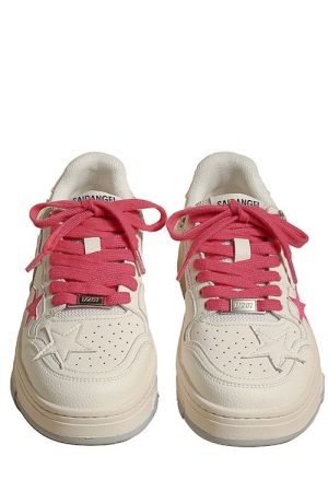 Cute Everyday Outfits, Outfit Inspo Casual Bubblegum Pink Star Sneakers in White