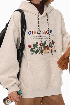 Cute Everyday Outfits, Outfit Inspo Casual Bunny Embroidery Cottagecore Hoodie