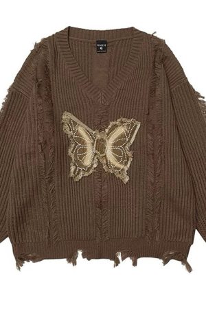 Cute Everyday Outfits, Outfit Inspo Casual Butterfly Aesthetic Distressed Sweater