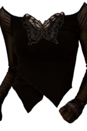 Cute Everyday Outfits, Outfit Inspo Casual Butterfly Cut Out Long Sleeve Top