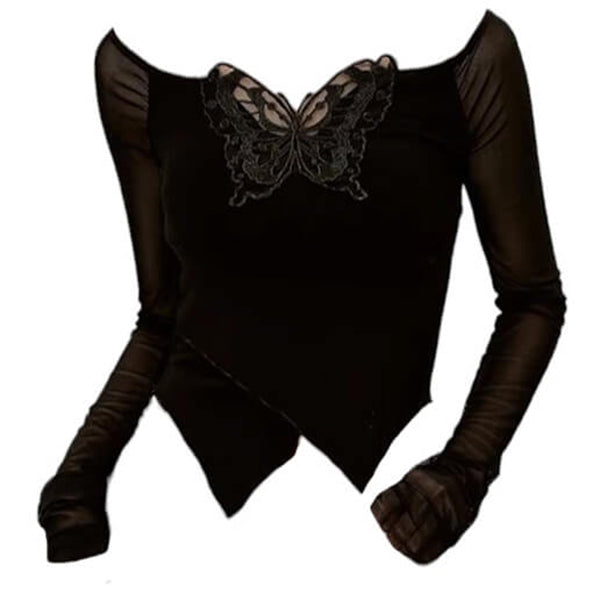 Cute Everyday Outfits, Outfit Inspo Casual Butterfly Cut Out Long Sleeve Top