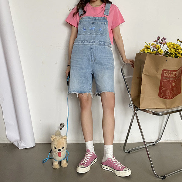 Cute Everyday Outfits, Outfit Inspo Casual Butterfly Denim Dungaree Shorts Cute Everyday Outfits, Outfit Inspo Casual Butterfly Denim Dungaree Shorts